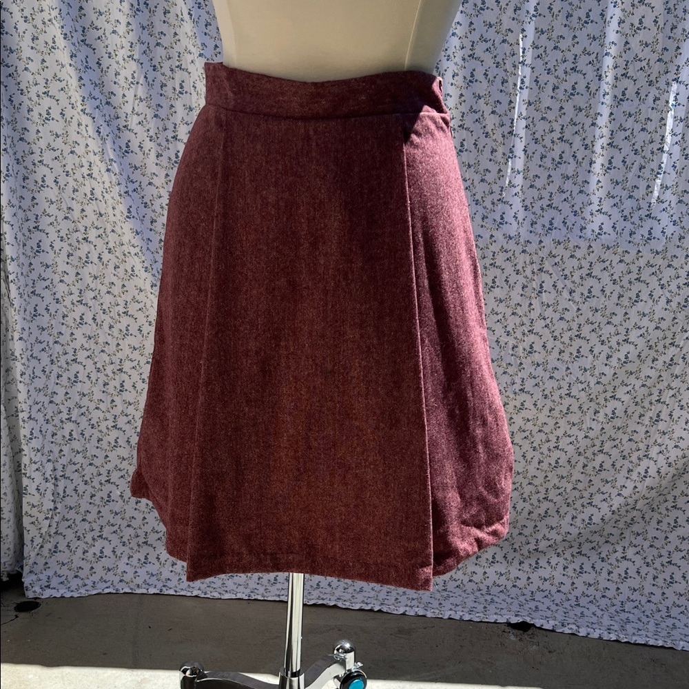 Handcrafted Elegant Burgundy Women's Skirt